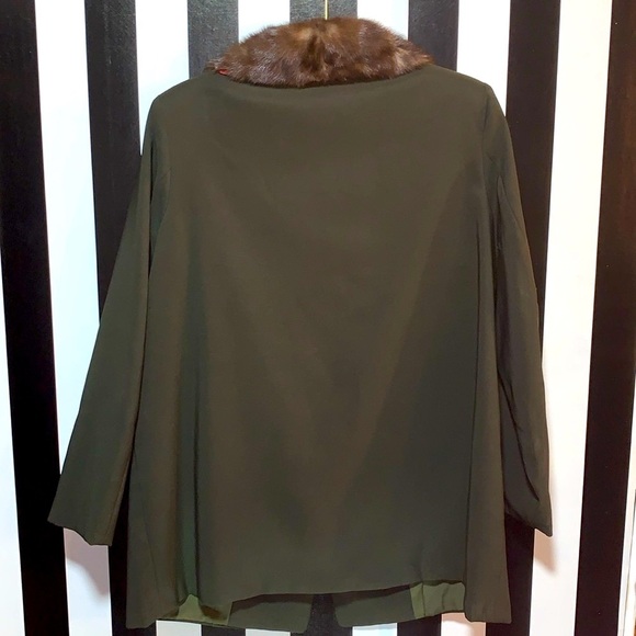 Vintage 1940s/50s Made In Columbia Mink Collar Coat Military Rare Style Medium - Picture 3 of 17